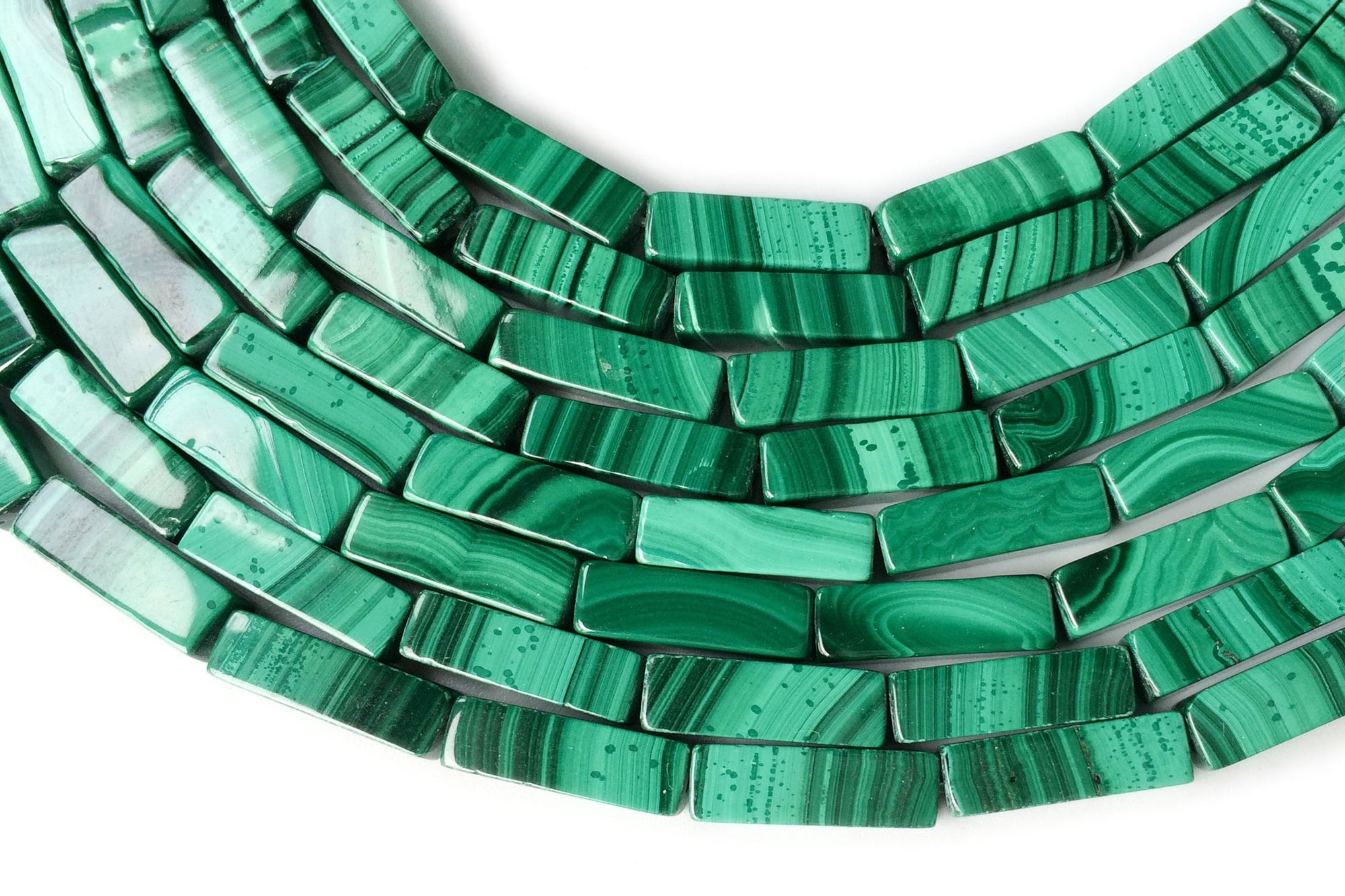 10pcs 4x13mm Aa Genuine Malachite Rectangle Tube, Natural Malachite Cylinder Tube Beads, High Quality Beads Supply