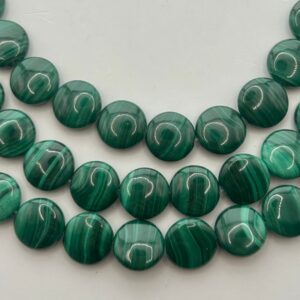 12mm Coin High Quality Malachite Gemstone Beads. 15" Strand Of Banded Green Malachite Beads, 34 Per Strand. 12mm Coin High Quality Malachite Gemstone Beads. 15" Strand Of Banded Green Malachite Beads, 34 Per Strand.