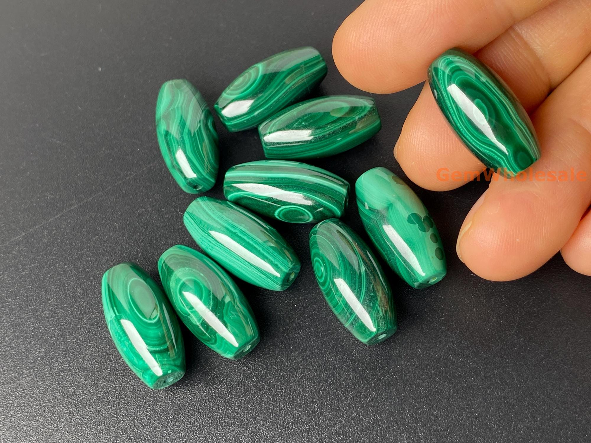 2pcs 10x20mm Genuine Natural Malachite Stone Oval Barrel/rice Beads, Malachite Marquise/navette Beads 2pcs 10x20mm Genuine Natural Malachite Stone Oval Barrel/rice Beads, Malachite Marquise/navette Beads
