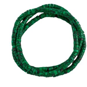 Malachite - 2x4mm Heishi Stretchy Bracelet- 7 inches