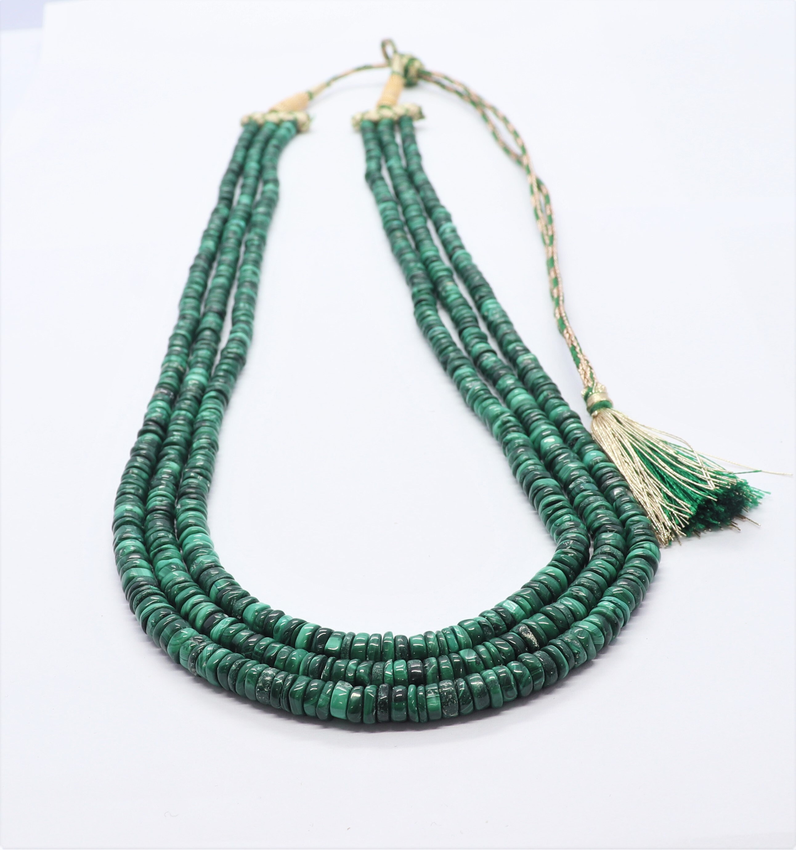3 Strand Natural Bright Color Malachite Heishi Washer Beads, Malachite Tyre Beads 5.5-6 Mm Malachite Wheel Beads, Plain Malachite Necklace 3 Strand Natural Bright Color Malachite Heishi Washer Beads, Malachite Tyre Beads 5.5-6 Mm Malachite Wheel Beads, Plain Malachite Necklace