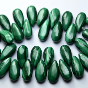 5 Matched Pair, finest Quality, natural Malachite Smooth Pear Shape Briolettes, size 15x7mm 5 Matched Pair, finest Quality, natural Malachite Smooth Pear Shape Briolettes, size 15x7mm
