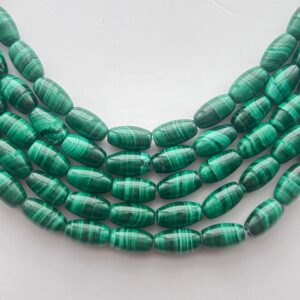 5x9mm Rice Malachite Gemstone Beads. Full 15" Strand Of Banded Green Malachite Beads, Approx. 44 Per Strand. 5x9mm Rice Malachite Gemstone Beads. Full 15" Strand Of Banded Green Malachite Beads, Approx. 44 Per Strand.
