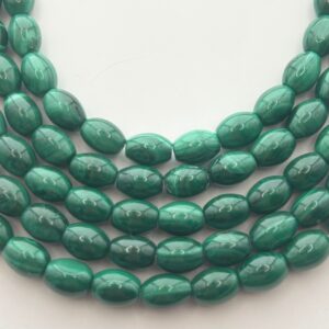 6x8mm Rice Malachite Gemstone Beads. Full 15" Strand Of Banded Green Malachite Beads, Approx. 48 Per Strand. 6x8mm Rice Malachite Gemstone Beads. Full 15" Strand Of Banded Green Malachite Beads, Approx. 48 Per Strand.