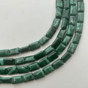 8x12mm Flat Rectangle Malachite Gemstone Beads. Full 15" Strand Of Banded Green Malachite Pillow Shaped Beads, Approx. 33 Per Strand. 8x12mm Flat Rectangle Malachite Gemstone Beads. Full 15" Strand Of Banded Green Malachite Pillow Shaped Beads, Approx. 33 Per Strand.