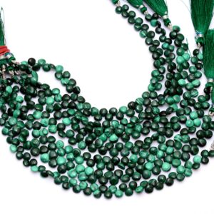 Aaa+ Natural Malachite Gemstone 6mm-7mm Smooth Heart Briolette Beads | 8inch Strand | Green Malachite Semi Precious Gemstone Loose Beads Aaa+ Natural Malachite Gemstone 6mm-7mm Smooth Heart Briolette Beads | 8inch Strand | Green Malachite Semi Precious Gemstone Loose Beads