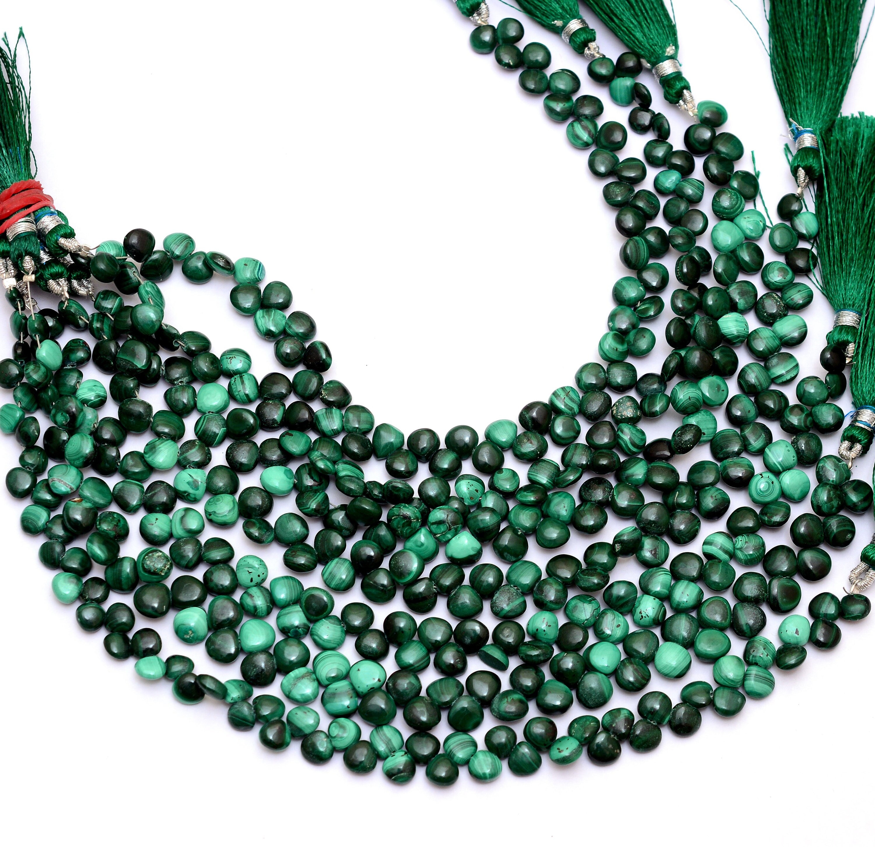Aaa+ Natural Malachite Gemstone 6mm-7mm Smooth Heart Briolette Beads | 8inch Strand | Green Malachite Semi Precious Gemstone Loose Beads Aaa+ Natural Malachite Gemstone 6mm-7mm Smooth Heart Briolette Beads | 8inch Strand | Green Malachite Semi Precious Gemstone Loose Beads