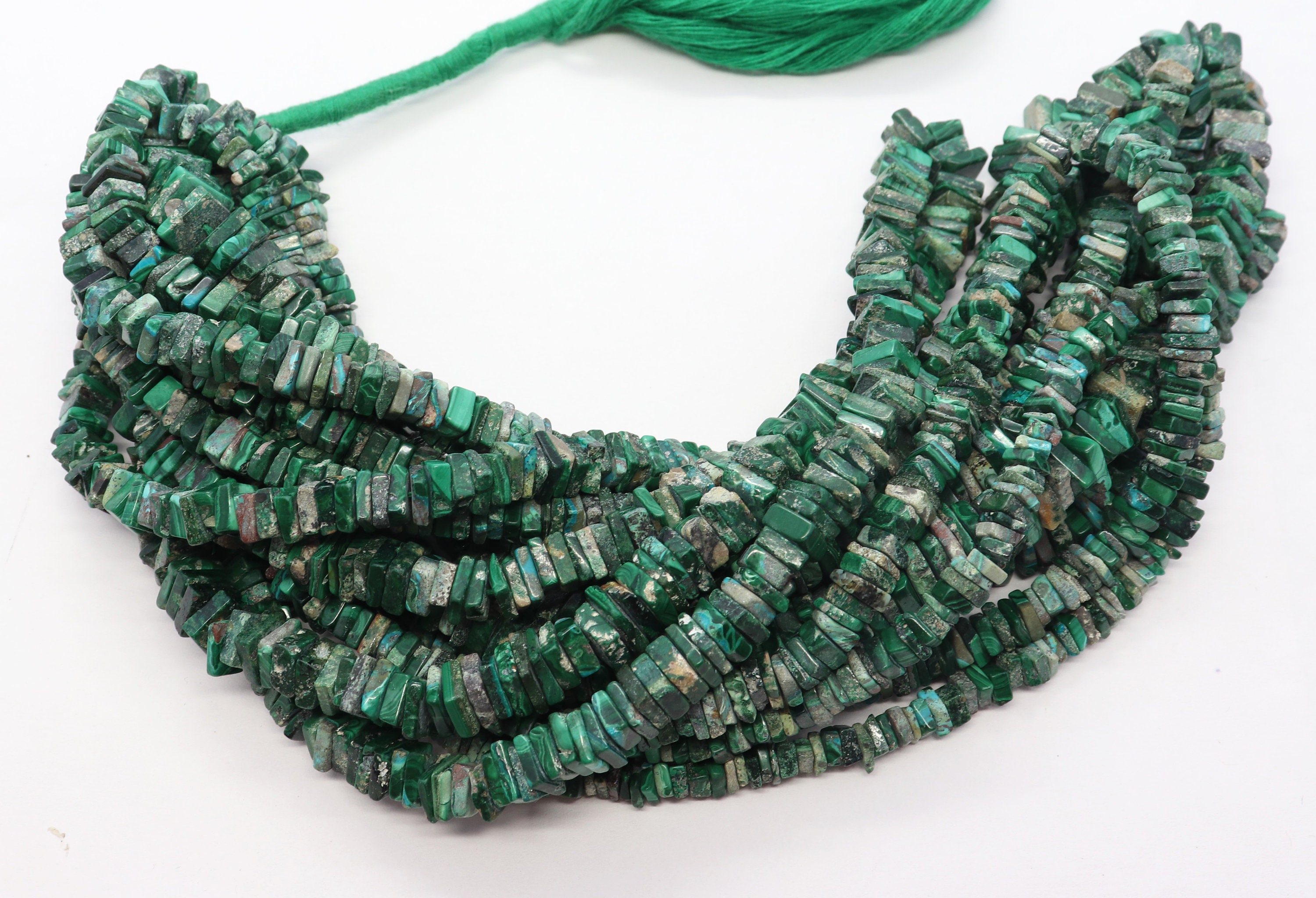 Aaa Natural Green Malachite Heishi Square Beads, 5-5.5 Mm Malachite Gemstone Beads, 16 Inch Heishi Malachite Choki Shape Beads Aaa Natural Green Malachite Heishi Square Beads, 5-5.5 Mm Malachite Gemstone Beads, 16 Inch Heishi Malachite Choki Shape Beads