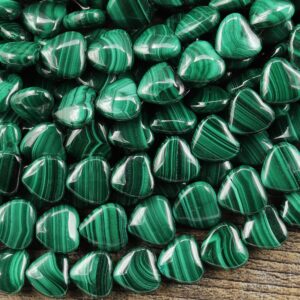 AAA Natural Green Malachite Smooth Heart Beads 10mm 12mm Gemstone From Congo 15.5" Strand AAA Natural Green Malachite Smooth Heart Beads 10mm 12mm Gemstone From Congo 15.5" Strand
