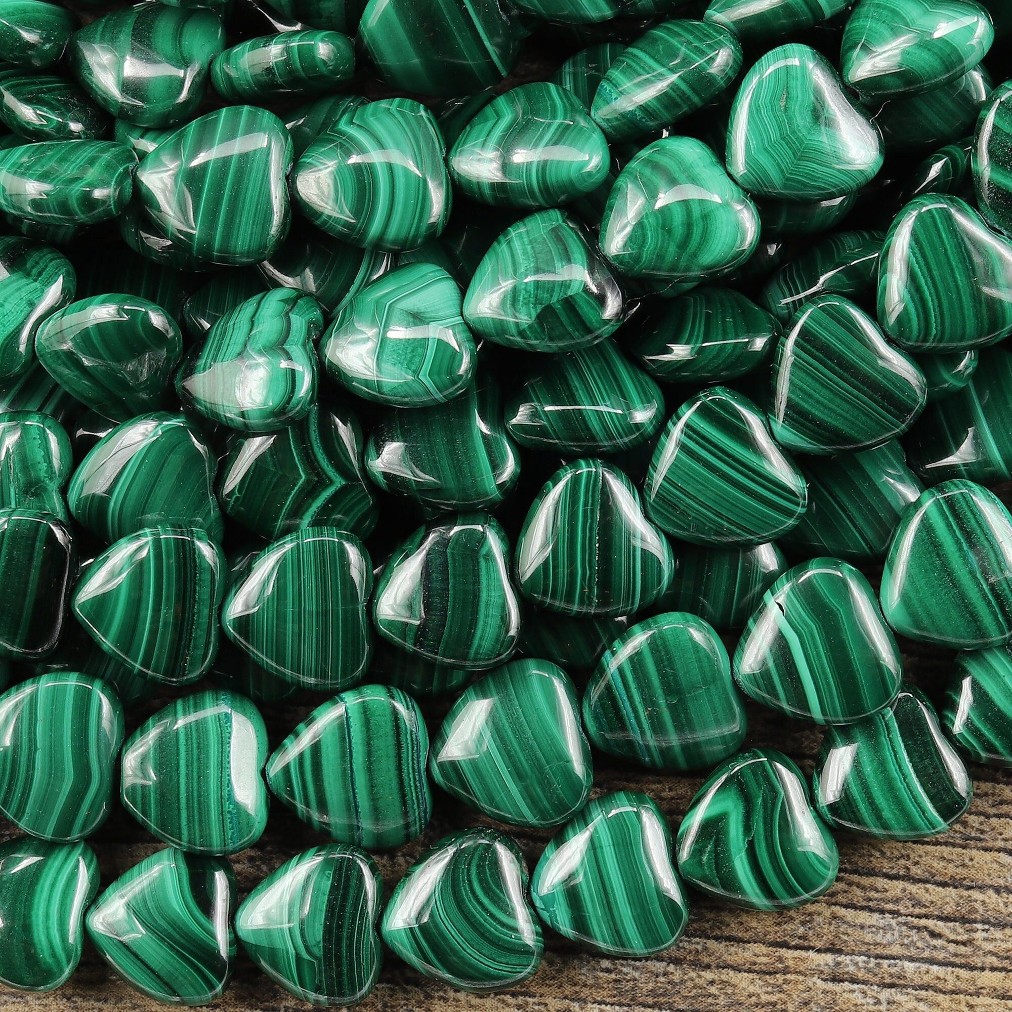 Aaa Natural Green Malachite Smooth Heart Beads 10mm 12mm Gemstone From Congo 15.5" Strand Aaa Natural Green Malachite Smooth Heart Beads 10mm 12mm Gemstone From Congo 15.5" Strand