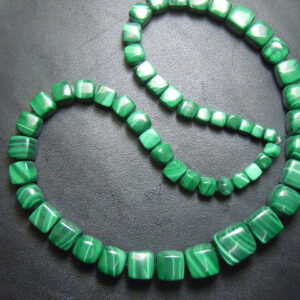 Malachite Beads, cube Beads, box Beads, gemstone Beads, size- 5mm To 10mm 15 Inches Top Quality Beautiful Greenapprox Wholesale Price