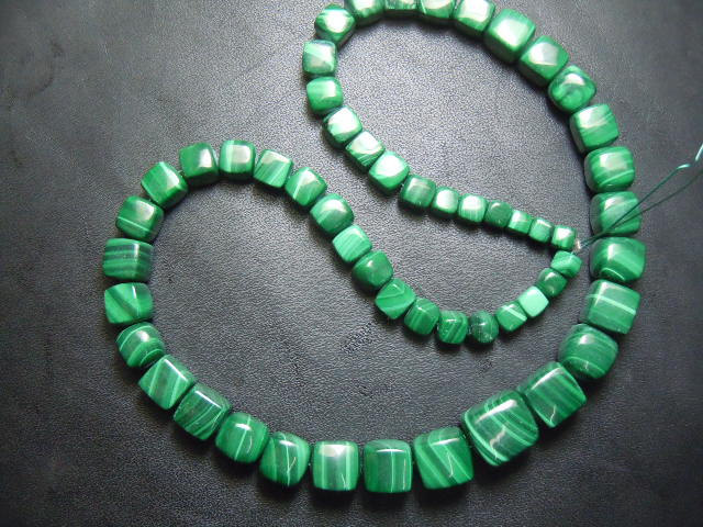 Malachite Beads, Cube Beads, Box Beads, Gemstone Beads, Size- 5mm To 10mm 15 Inches Top Quality Beautiful Greenapprox Wholesale Price