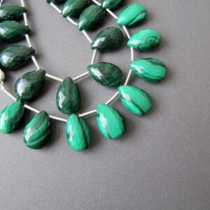 Malachite Drops • 13-14x9mm • Pairs available • Flat Pear Briolettes • AAA Micro Faceted • Natural Gemstone Beads Malachite Drops • 13-14x9mm • Pairs available • Flat Pear Briolettes • AAA Micro Faceted • Natural Gemstone Beads