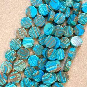 Dyed Malachite 15x6mm Flat Coin Gemstone Beads-- 15.5 inch strand Dyed Malachite 15x6mm Flat Coin Gemstone Beads-- 15.5 inch strand