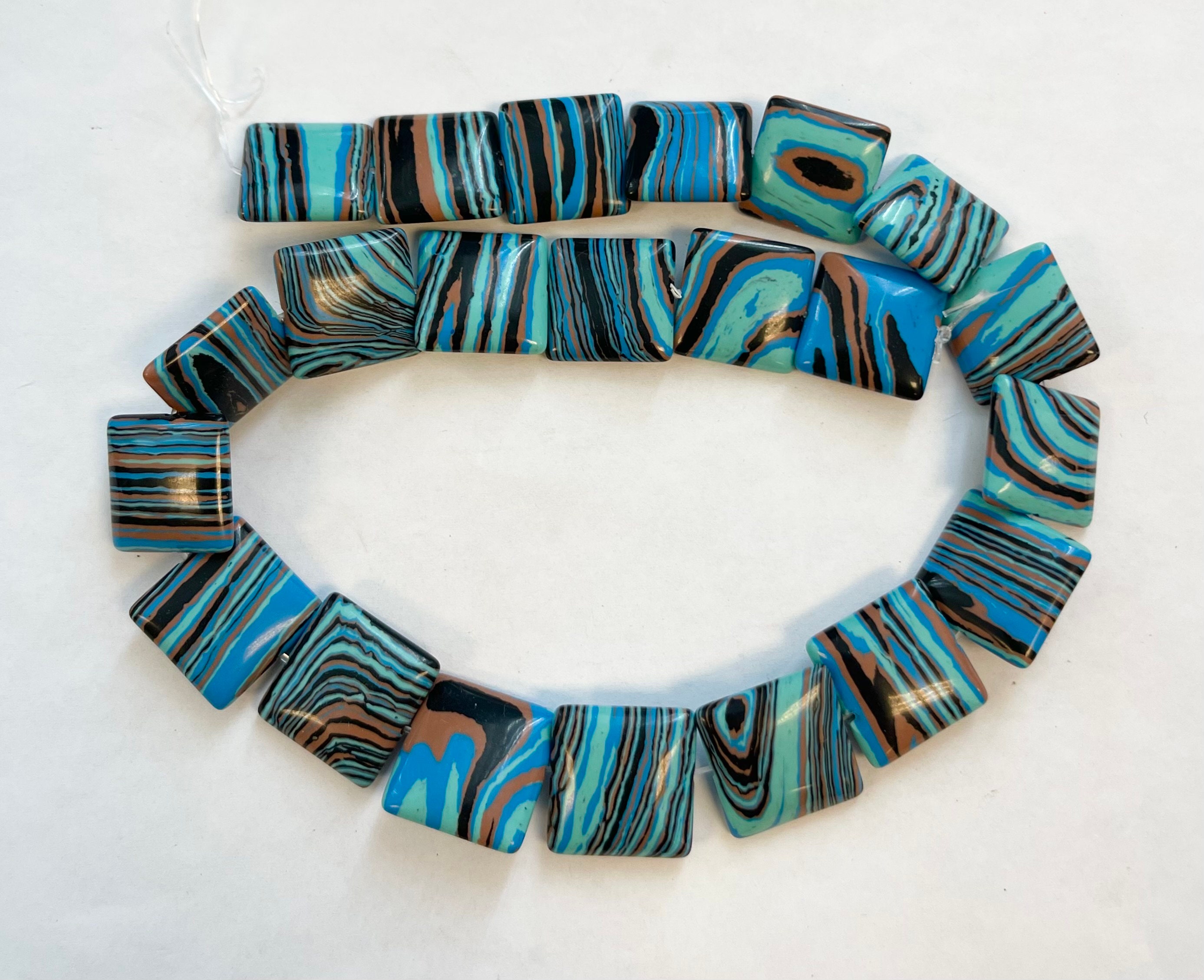 Dyed Malachite 18x18x6mm Square Gemstone Beads-- 15.5 Inch Strand Dyed Malachite 18x18x6mm Square Gemstone Beads-- 15.5 Inch Strand