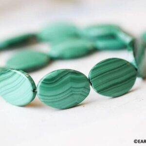 L/ Malachite 13x18mm Flat Oval Beads 16" Strand Natural Gemstone Beads For Jewelry Making (178-1243 A-) L/ Malachite 13x18mm Flat Oval Beads 16" Strand Natural Gemstone Beads For Jewelry Making (178-1243 A-)