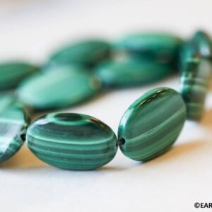 L/ Malachite 15x20mm Flat Oval Beads 16" Strand Size Varies Natural Gemstone Beads For Jewelry Making L/ Malachite 15x20mm Flat Oval Beads 16" Strand Size Varies Natural Gemstone Beads For Jewelry Making