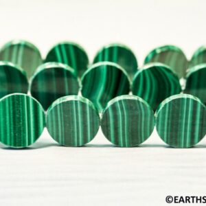 L/ Malachite 16mm Coin Beads 16" Strand Natural Gemstone For Jewelry Making 178-1239