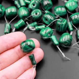 Large Natural Malachite Guru Beads 3 Holes T-beads Set For Mala Making 12mm 14mm Large Natural Malachite Guru Beads 3 Holes T-beads Set For Mala Making 12mm 14mm