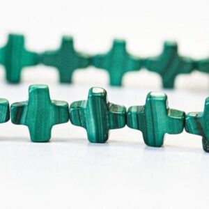 M/ Malachite 10mm Cross Beads 16" Strand Natural Gemstone For Jewelry Making M/ Malachite 10mm Cross Beads 16" Strand Natural Gemstone For Jewelry Making