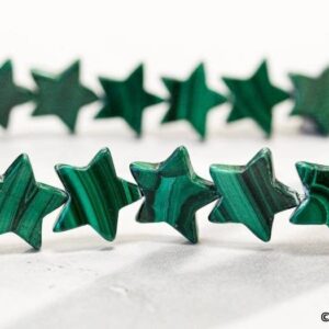 Malachite 14mm/ 15mm Star Beads 15" Strand Size Varies