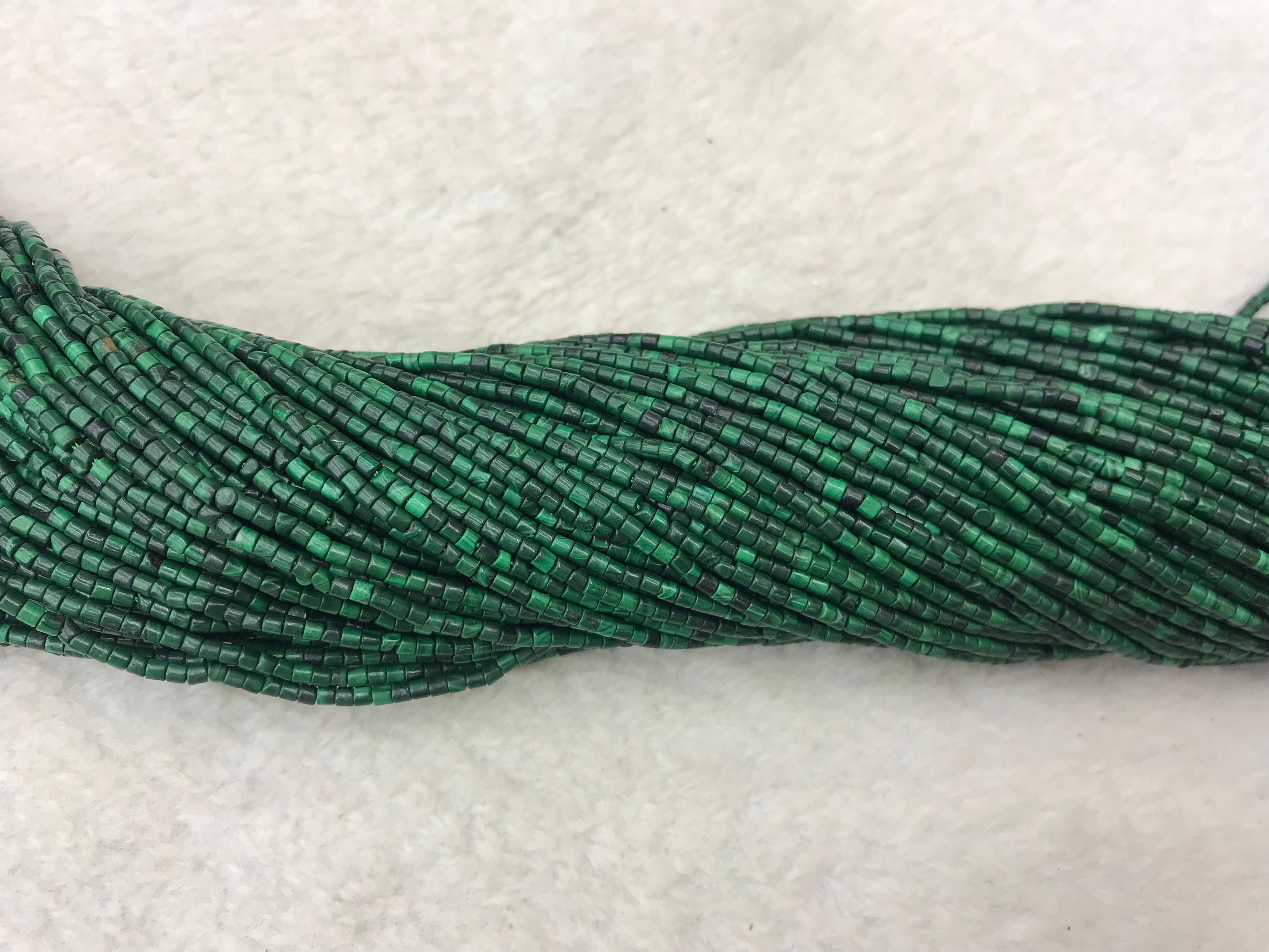 Natural Green Malachite 2mm - 4mm Heishi Genuine Gemstone Loose Beads 15inch Jewelry Supply Bracelet Necklace Material Support Wholesale