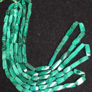 Natural Malachite Smooth Twisted Rectangle Shape Gemstone Beads Size- 9x5-20x5.5 mm, 18.5 Inch Strand For Making Jewelry Natural Malachite Smooth Twisted Rectangle Shape Gemstone Beads Size- 9x5-20x5.5 mm, 18.5 Inch Strand For Making Jewelry