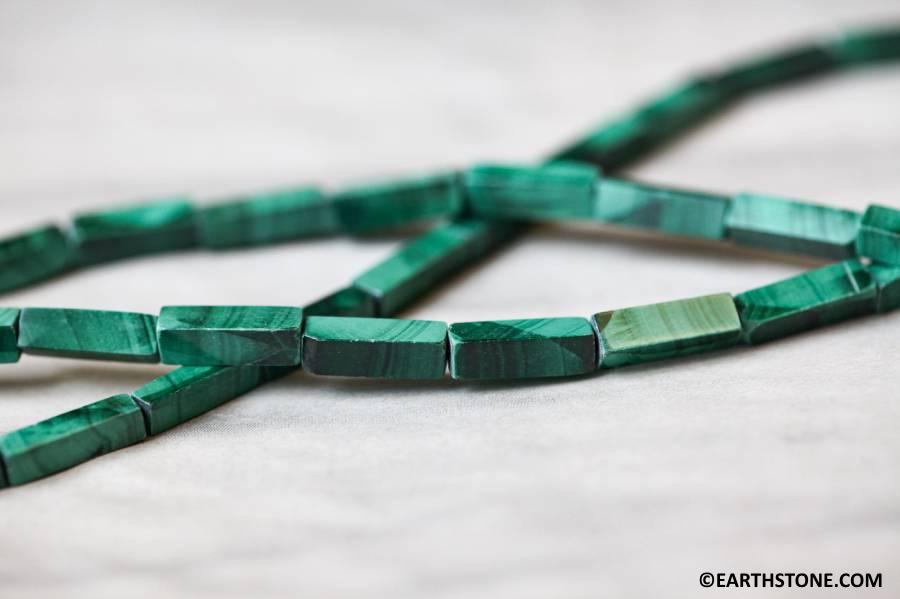 S/ Malachite 4x13mm Rectangle Beads 16" Strand Natural Gemstone For Jewelry Making 178-1255