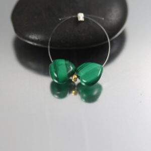 Tiny Malachite Heart Beads - Pair - 8mm Tiny Malachite Heart Beads - Pair - 8mm