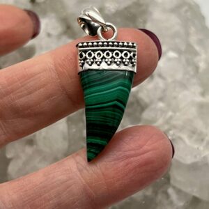Beautiful Malachite Horn Pendant