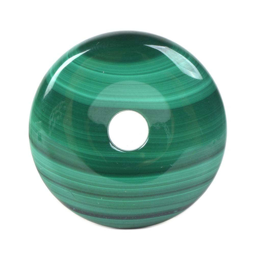 G0968 25mm Genuine Malachite Gemstone Donut Pendant Focal Bead