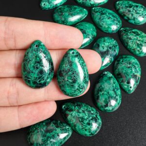 Green Teardrop Malachite Pendant Grade Aa Genuine Natural One Of A Kind Gemstone