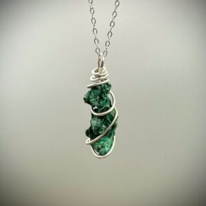 Malachite Sterling Silver Pendant Necklace, Crystal Healing Stone