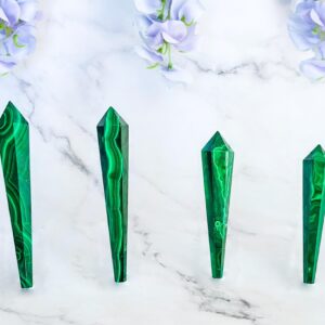 3-4" Malachite Crystal Wand - YOU PICK Vogel Tapered Vibrant Green Hexagonal Point