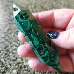 AAA Malachite Crystal Double Terminated Point Wand