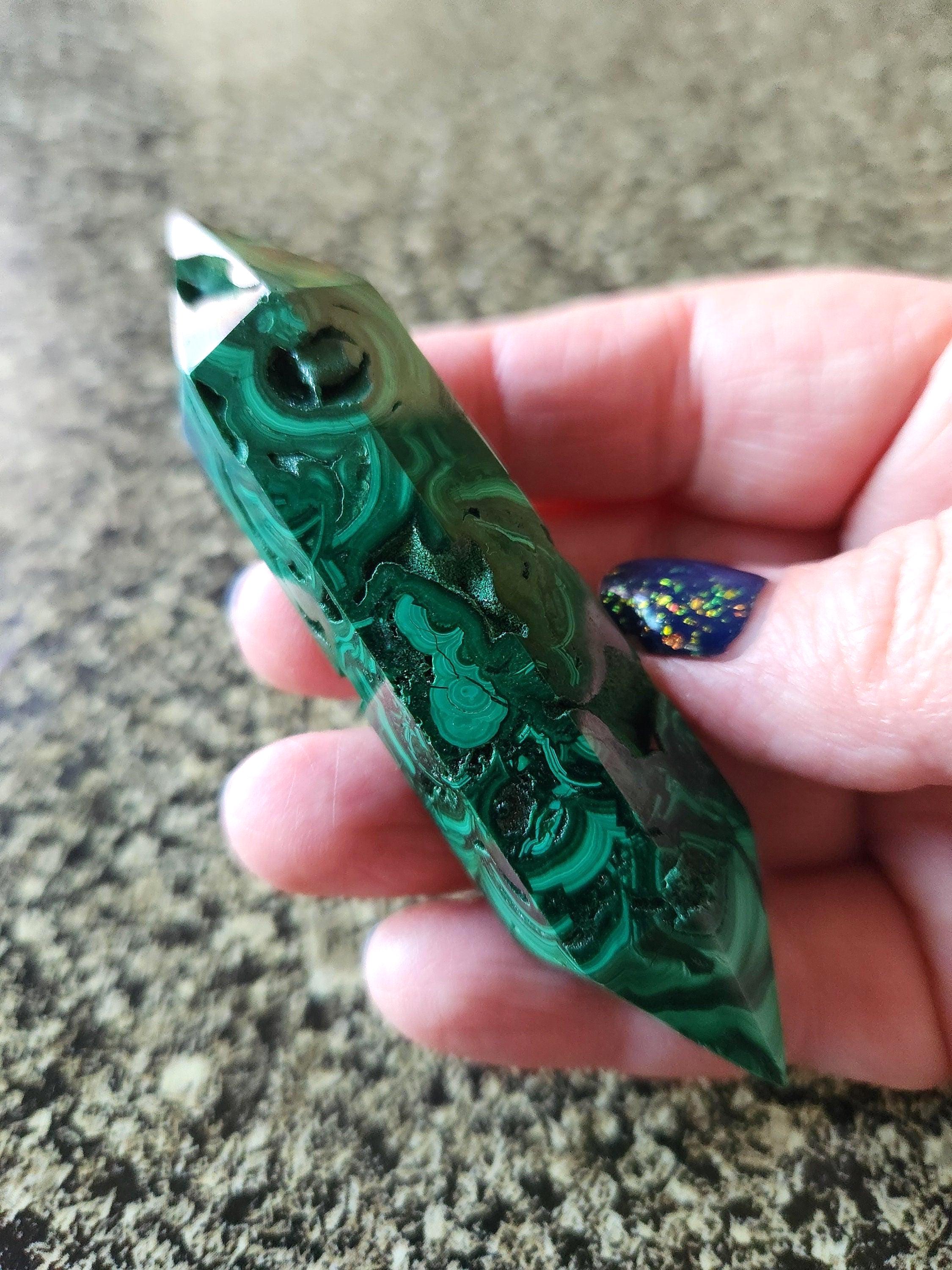 Aaa Malachite Crystal Double Terminated Point Wand