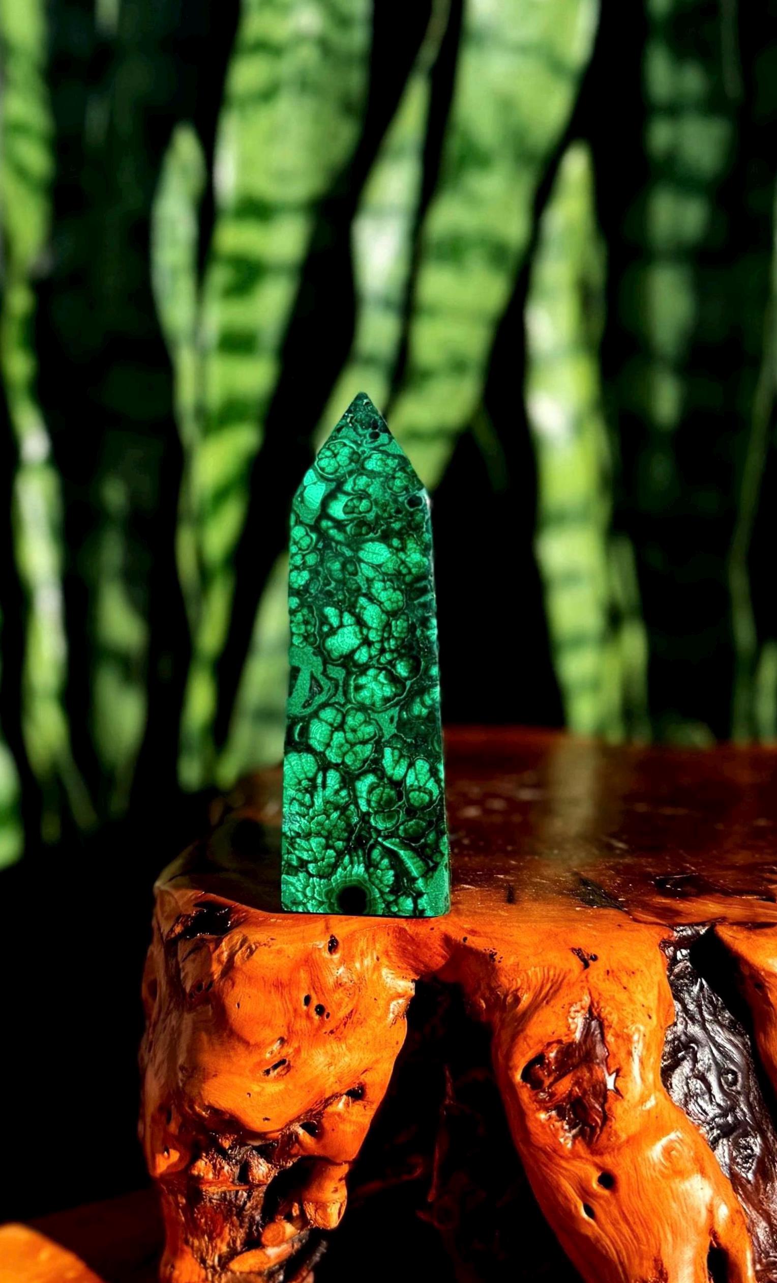 Malachite Crystal Tower - For Major Healing, Transformation, And Protection - Healing Crystal
