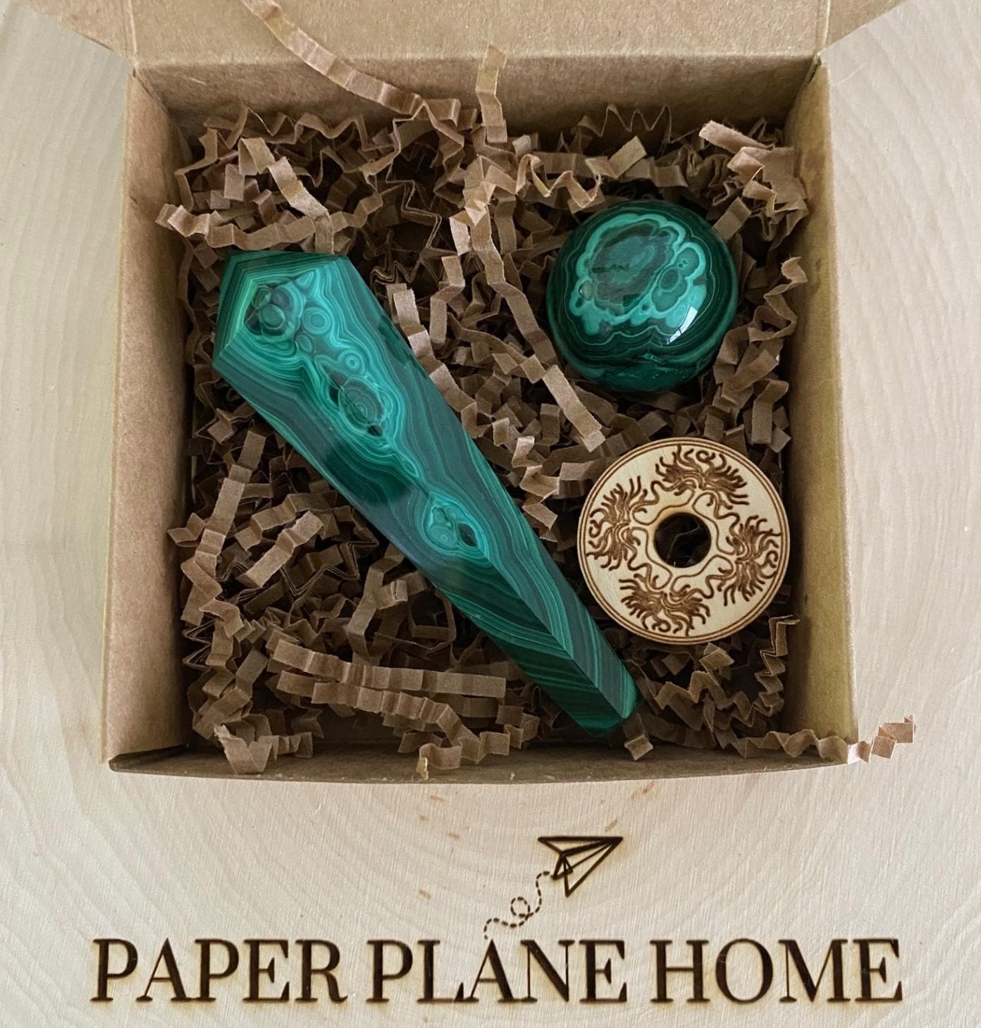 Malachite Gift Set- Wand & Sphere Collection
