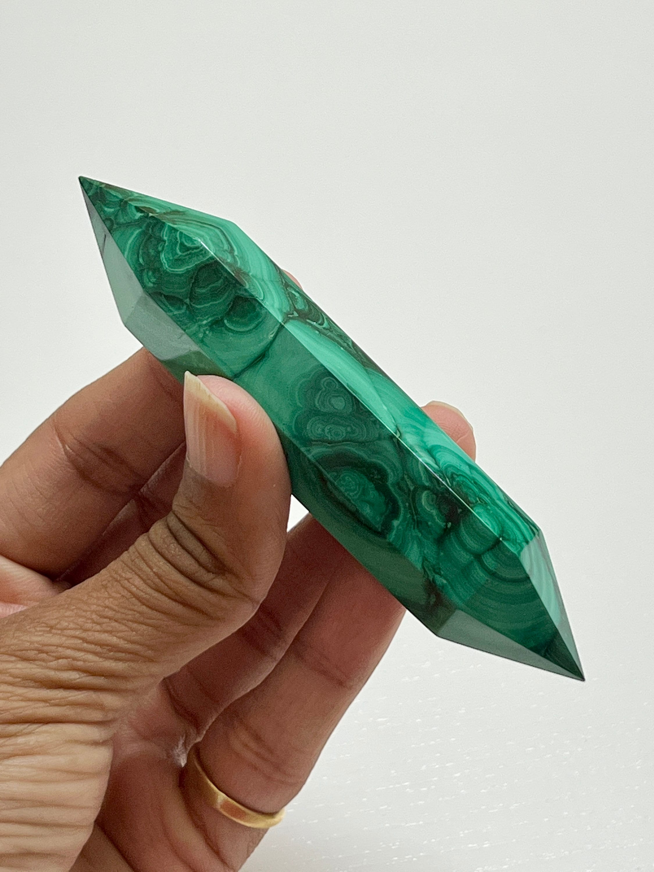 High Quality Natural Malachite Dt Wand - Healing Crystals, High Grade Malachite Double Terminated Points/wands
