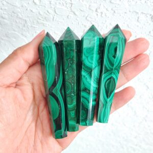 Malachite Wand with stand • Natural Polished Crystal Malachite wand point • Crystal Malachite home decoration gift