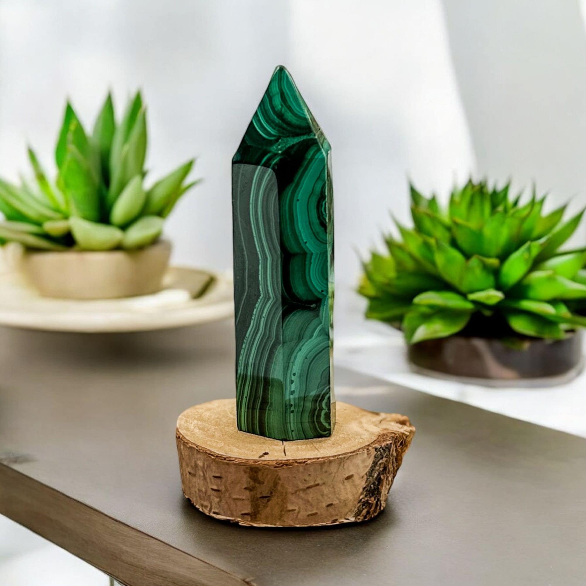 Malachite Tower Crystal Obelisk Handcrafted Green Gemstone Wand Polished Malachite High Quality +aaa Malachite