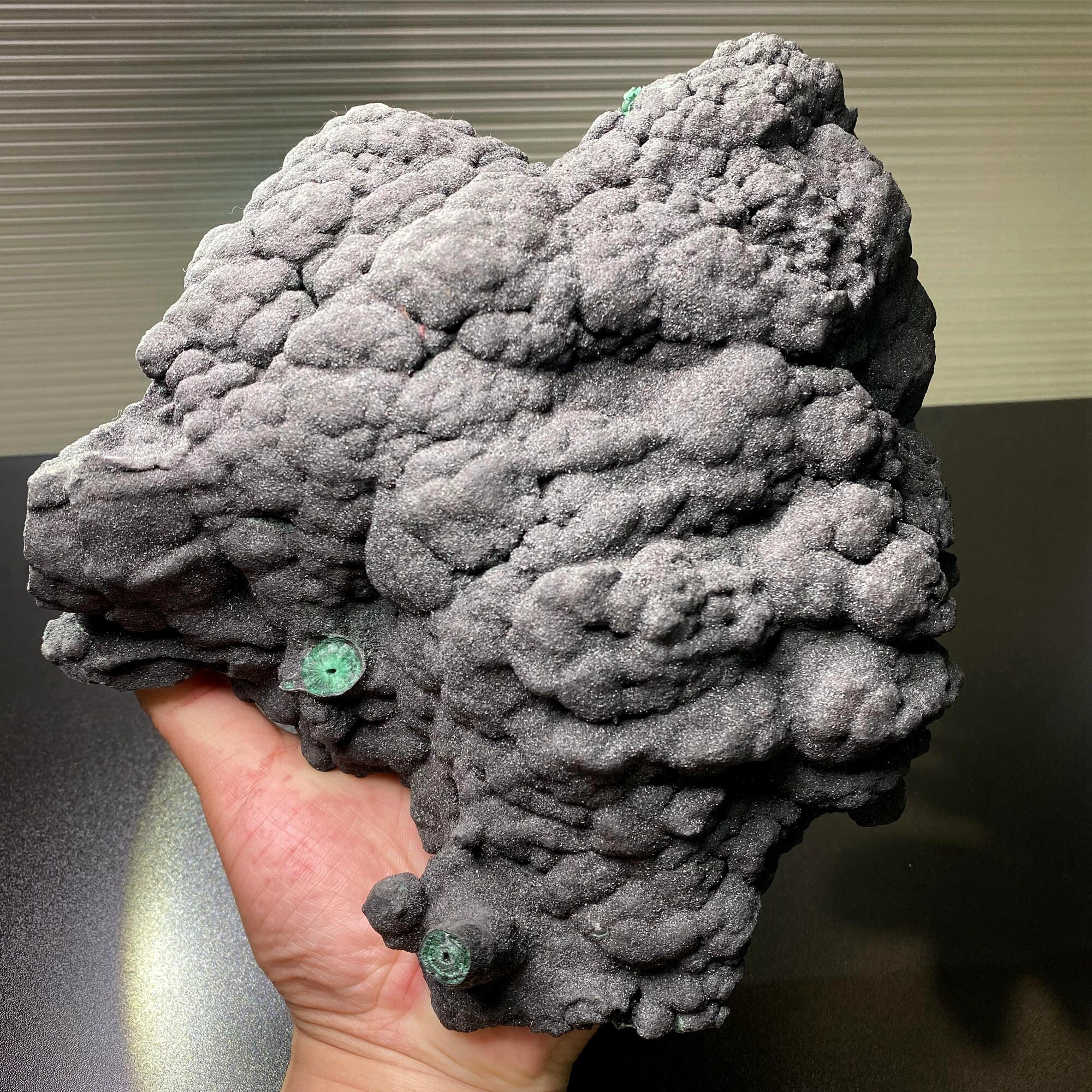 12.3lb Natural Botryoidal Malachite Mineral Specimen,top Quality Gray Symbiotic Ore,raw Green Malachite Cluster,large Malachite Gift For Her