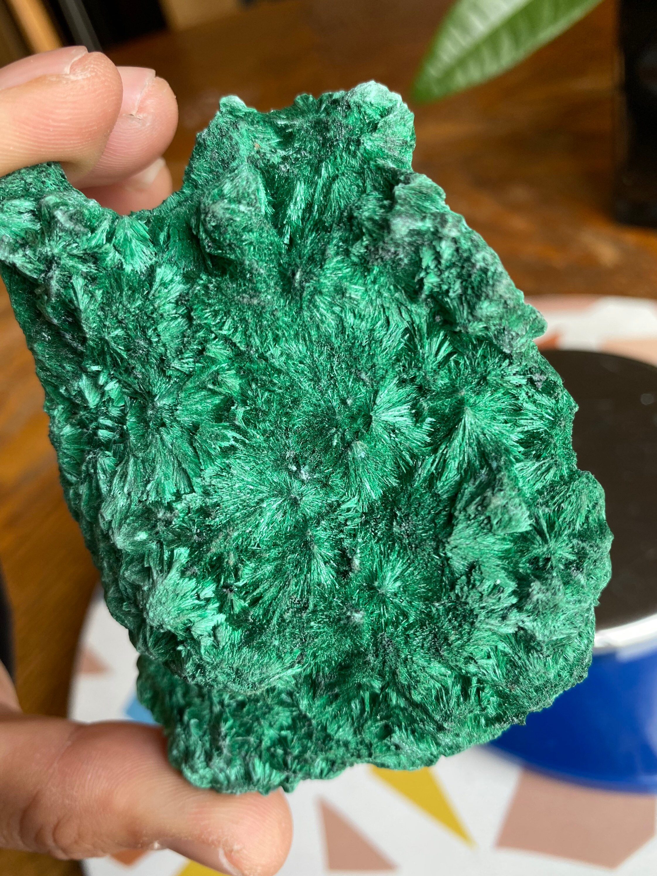 166 Grams Velvet Malachite Raw Mineral Crystal Heart Throat Chakra Libra , Scorpio , Capricorn  4x3x1.25 Inch Approximately