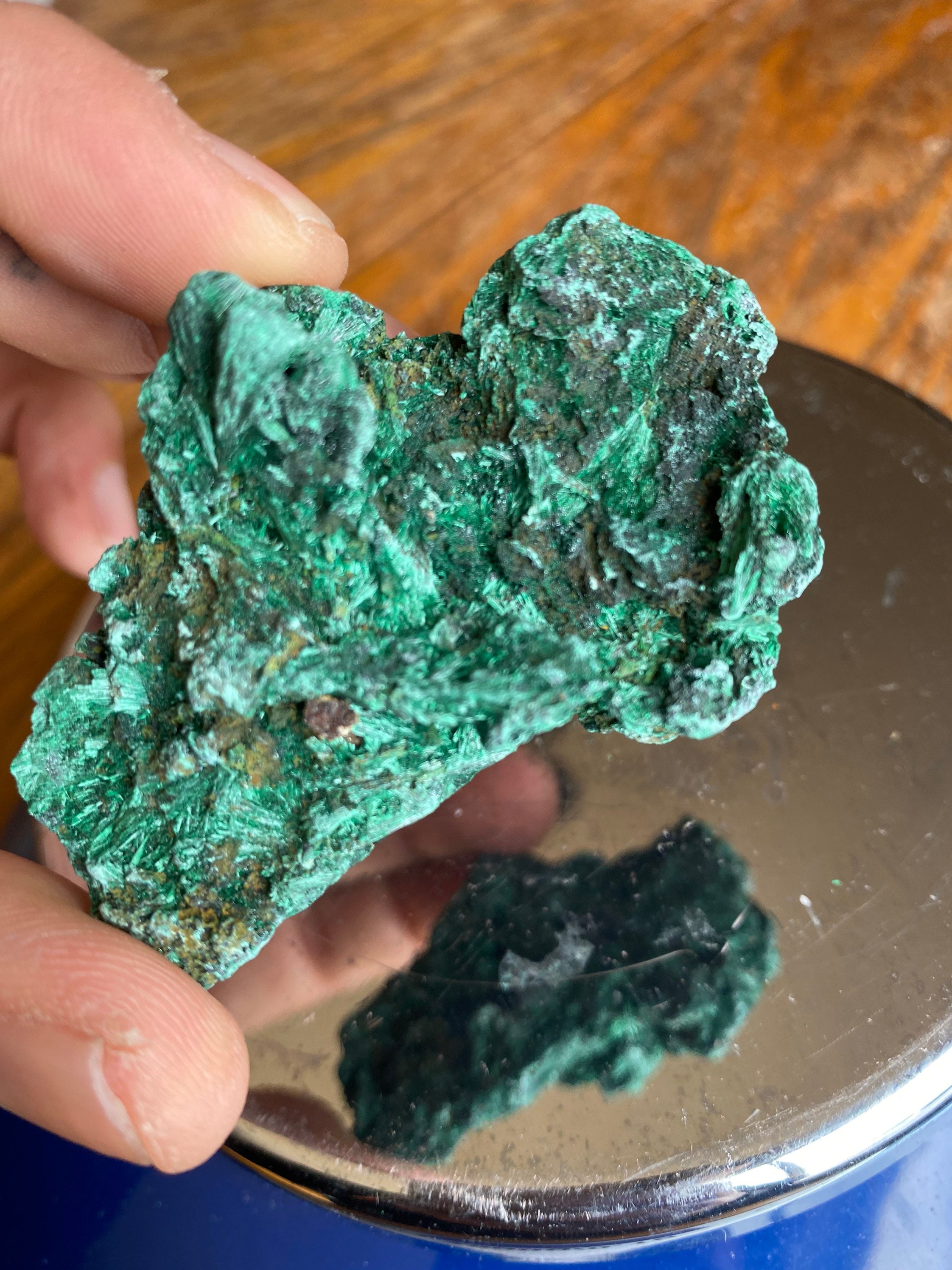 66 Grams Velvet Malachite Raw Mineral Crystal Heart Throat Chakra Libra , Scorpio , Capricorn 3x2x0.5 Inch Approximately