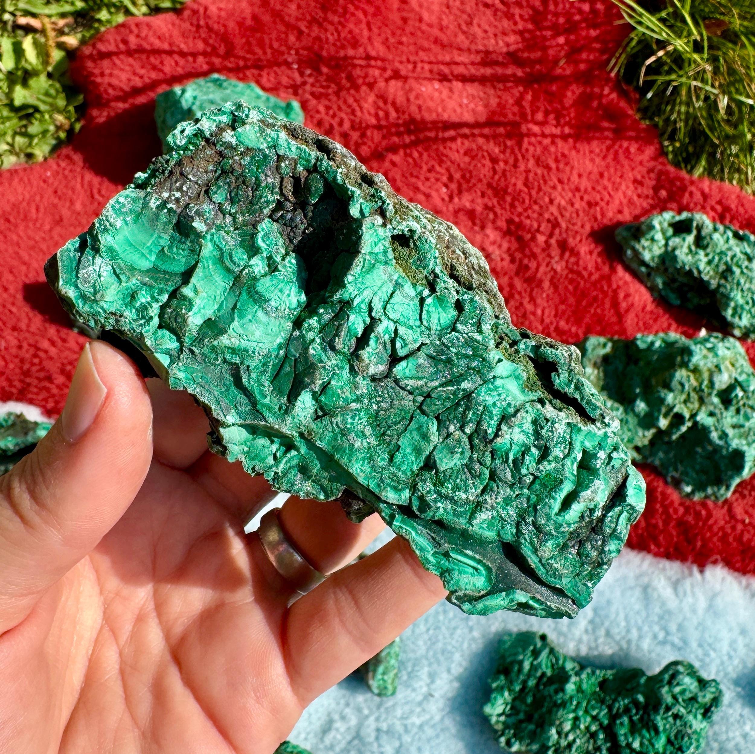 Anti Wifi Malachite Congo Malachite Natural Malachite Pocket Money Crystal Natural Rough Rock Wifi Protection Shield Stone Holistic