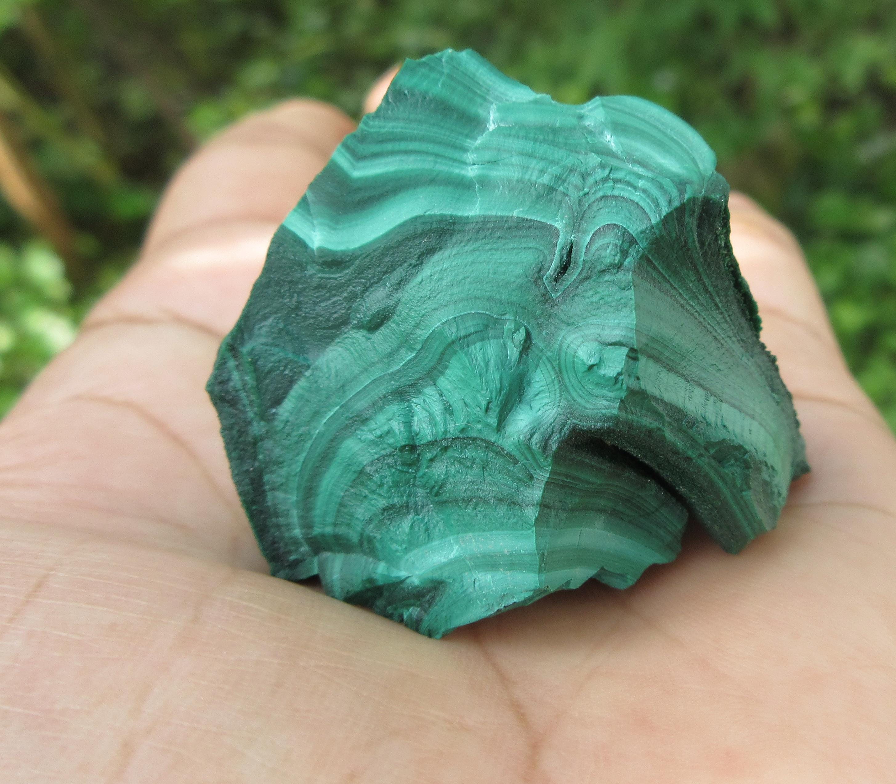 Raw Malachite Crystal Specimen: Green Copper Ore, Healing Stone