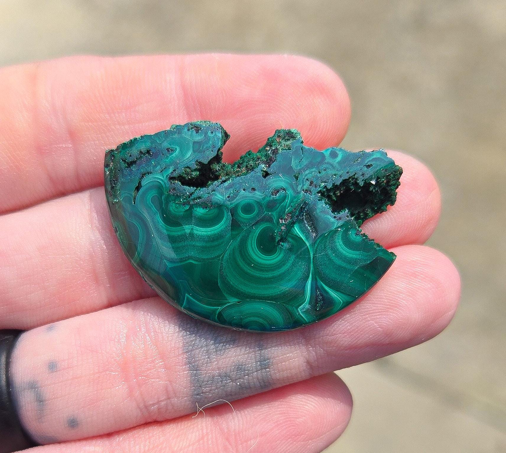 Malachite Raw Edge Cabochon