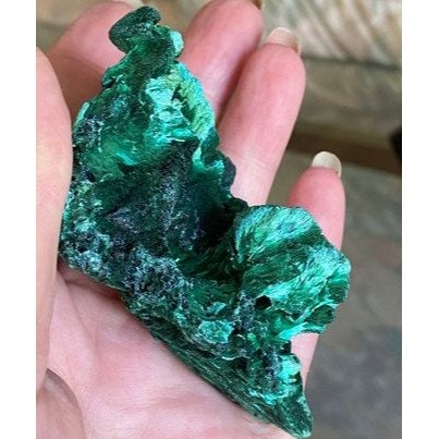 Silky Malachite Raw Specimen From Congo (3.4" X 1.7")