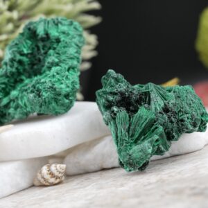 Malachite Raw Specimen Crystal Decor Gift Spiritual Protection Stone Meditation Altar Display Nature Theme Shelf Accent Healing Crystal