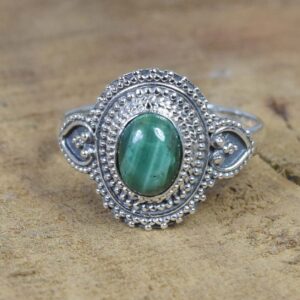 Malachite Ring: 925 Sterling Silver Gemstone, Designer Jewelry